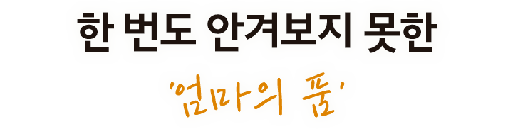 한 번도 안겨보지 못한 엄마의 품